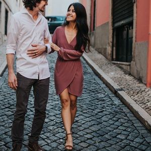 Beautiful Mauve Long Sleeved Dress Size XS